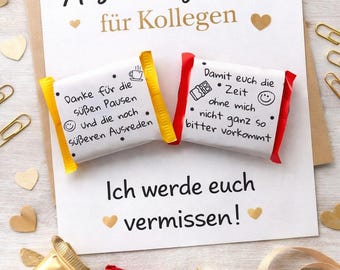Farewell gift for colleagues – Printable chocolate wrapper – Ritter Sport Mini template – Office gift – Printable DIY
