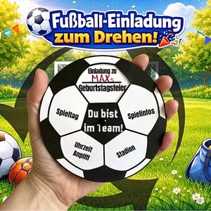 Football Birthday Party Invitation - Printable | Rotating Card | DIY Printable Kids Party | Boy Football Theme