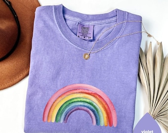 Comfort Colors® Rainbow Tshirt, LGBTQ Pride Shirt, Pride Month Shirt, LGBTQ Gifts, LGBT Rainbow Shirt, Lesbian T-Shirt, Gay Pride Tshirt