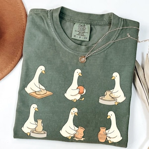 Cute Goose Pottery Shirt Comfort Colors, Ceramic Artist, Ceramic Maker Gift, Clay Sculpting Shirt, Pottery Lover T-Shirt, Gift for Potter