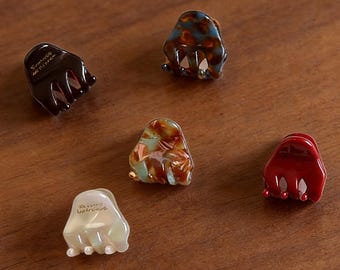 Haarklauwclips van minischildpadacetaat | Petite antislip haarspeldjes | Chique veelkleurige pinnen | Dagelijkse haaraccessoires voor vrouwen