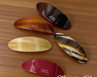 Pinza para el cabello de acetato francés con resorte / Pasadores ovalados minimalistas / Horquilla antideslizante / Horquillas de sujeción fuerte y duraderas / Accesorios elegantes para el cabello