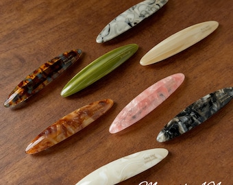 Mehrfarbige Acetat Snap-Haarspange | Sleek Oval Acetat Haarspangen | Französische Anti-Rutsch-Haarnadel | Damenmode Haarschmuck