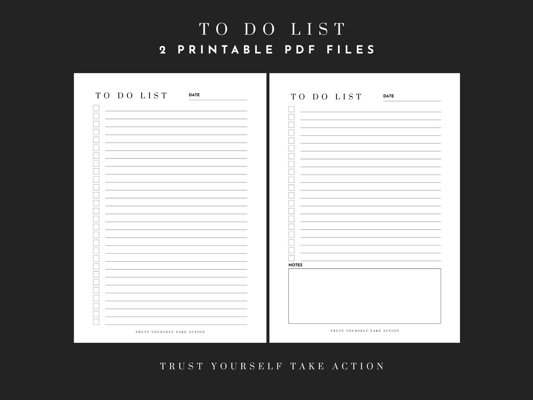 Minimale To Do Liste zum Ausdrucken, einfache Aufgabenliste, A4