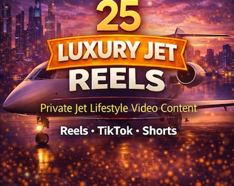 25 Reels de jets privados de lujo / Contenido de estilo de vida en jets privados, listo para publicar, para Instagram Reels, TikTok y cortos / Descarga digital