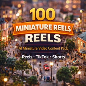100+ AI Miniature Viral Videos Pack | Tiny People Faceless Content for Reels, TikTok & Shorts | Ready to Post Digital Download