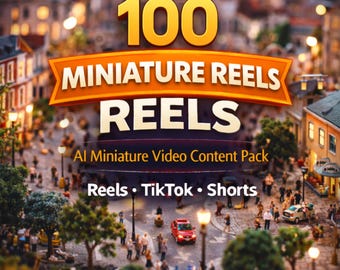 100+ AI Miniature Viral Videos Pack | Tiny People Faceless Content for Reels, TikTok & Shorts | Ready to Post Digital Download