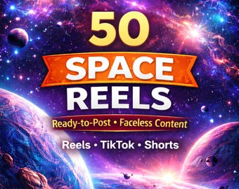 50 Weltraum Walzen Bündel | Viral Space Videos für Instagram Reels, TikTok & Shorts | Postfertiger Gesichtsloser Weltraum | Digitaler Download