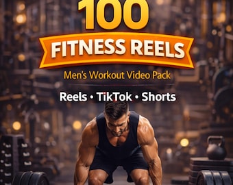 100 Men’s Fitness Reels – Gym Workout & Weightlifting Clips | Ready-to-Post Faceless Content for Instagram Reels, TikTok, Shorts