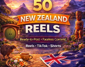 50 Neuseeland Videos Bündel | Viral Reels Content Pack | Filmreife Natur & Travel Clips | TikTok Instagram Walzen Shorts | Digitaler Download