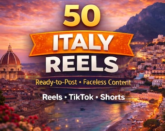 50 Italy Reels | Ready-to-Post Faceless Travel Content for Instagram Reels, TikTok & Shorts | Aesthetic Italy Videos