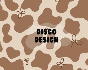 Cow Print with Bows Seamless Pattern Tile