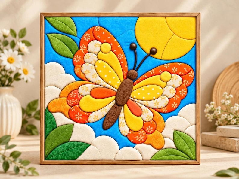 3 Butterfly Kinusaiga Patterns | No-sew Fabric Art Templates | Japanese ...