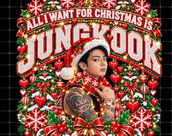 Jungkook Christmas Png, Kpop Holiday Design (Digital Download)