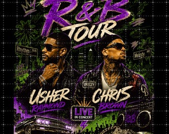 Raymond and Brown The R&B Tour 2026 PNG, Usher Chris Brown Concert Art (Digital Download)