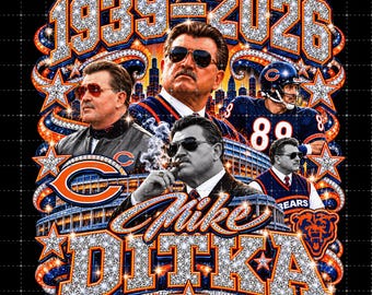 Mike Ditka 1939-2026 Chicago Bears Legend Shirt Design, Football Coach Tribute (Digital Download)