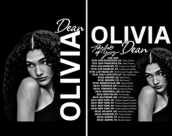 Olivia Dean PNG File: The Art Of Loving live 2026 T-Shirt Design (Digital Download)