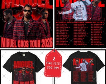 Miguel Caos Tour 2026 T-Shirt Design, Concert PNG (Digital Download)
