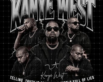 Kanye West Rapper PNG Design (Digital Download) and ready to print.