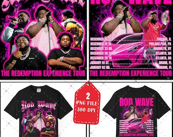 Rod Wave 'Redemption Experience Tour PNG File (Digital Download) and ready to print.