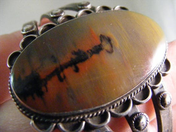 Antique Native American Fred Harvey Era Petrified Wood Cuff  Bracelet.... Lot 5427 View 4