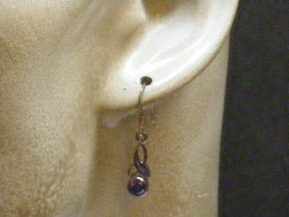 Vintage Celtic Long Triangular Knot Sterling Earr… - image 4