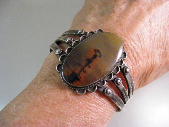Antique Native American Fred Harvey Era Petrified Wood Cuff  Bracelet.... Lot 5427