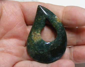 Fancy Jasper Teardrop Pendant, Loose Stone with large drilled Hole ..... Lot #6826
