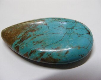 Vintage Large  Turquoise Pendant, Loose Stone with  drilled Hole ..... Lot #6863