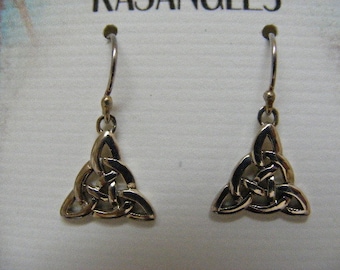 Vintage Celtic Triangular Knot Sterling Earrings..... Lot 6143