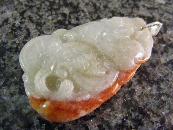 Carved Dragon Panther Bat Lucky Coin Jadeite Pend… - image 4