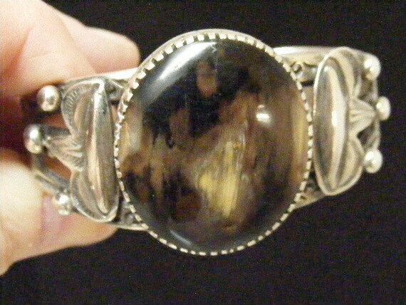 Antique Native American Fred Harvey Era Petrified Wood Cuff  Bracelet.... Lot 6039