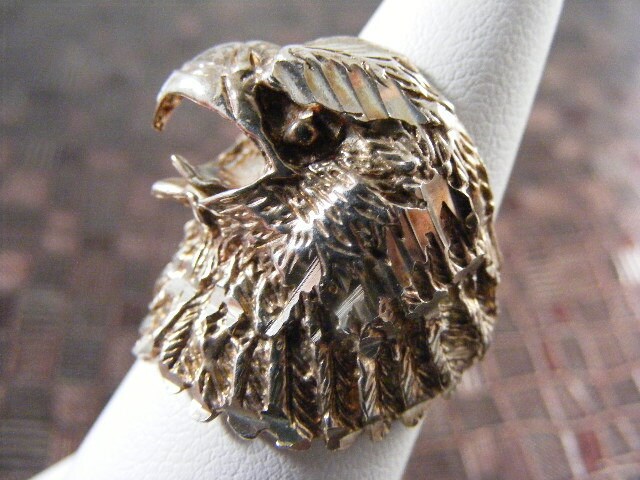 Vintage Bald Eagle Ring in Sterling Silver Lot 3132 - Etsy