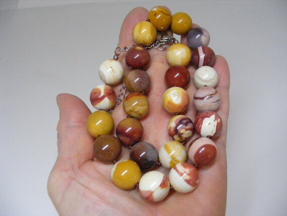 Stunning Multi Color Mookaite Jasper 14mm Choker … - image 5