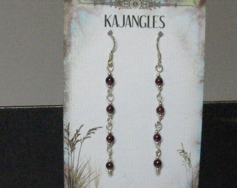 Vintage Royal Red Bead Earrings in  Sterling Silver .....  Lot 6590