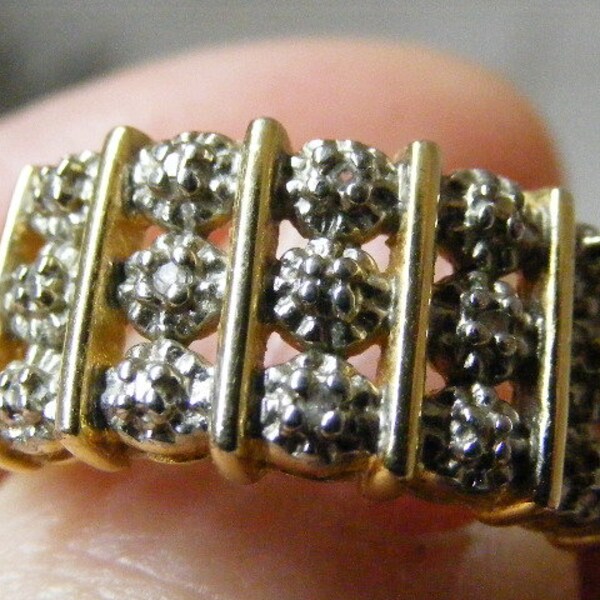 Diamond Chip Ring Etsy