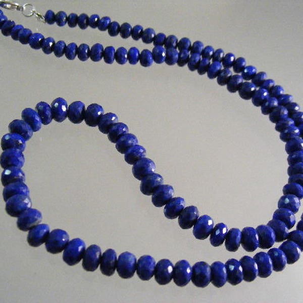 Lovely Lapis Lazuli Faceted Bead Necklace .....  Lot 5637