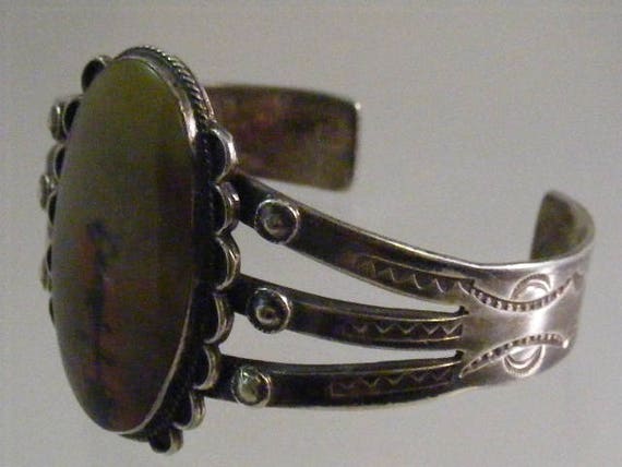 Antique Native American Fred Harvey Era Petrified Wood Cuff  Bracelet.... Lot 5427 View 5