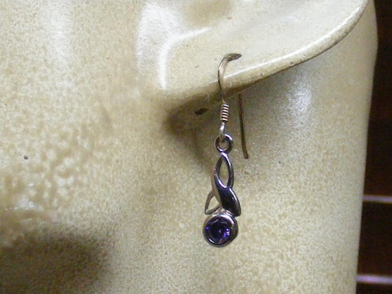 Vintage Celtic Long Triangular Knot Sterling Earr… - image 5