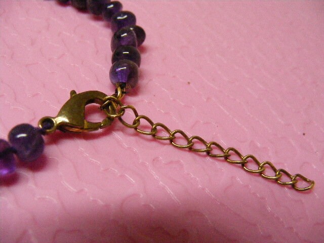 Collier Vintage En Perles D'améthyste Naturelles - Ancien, Modèle 1660, Très Bon état 'dans Son Jus'