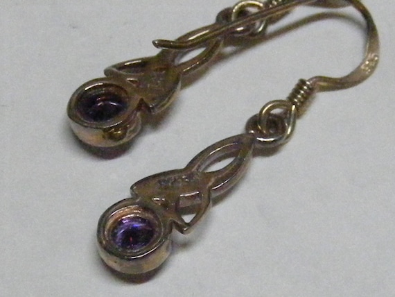 Vintage Celtic Long Triangular Knot Sterling Earr… - image 8