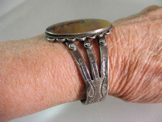 Antique Native American Fred Harvey Era Petrified Wood Cuff  Bracelet.... Lot 5427 View 6