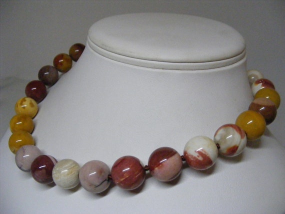 Stunning Multi Color Mookaite Jasper 14mm Choker … - image 3