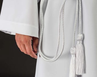 Cinturón litúrgico blanco – Cinturón de cordón trenzado para sacerdotes