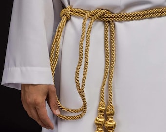 Cinturón litúrgico dorado – Cinturón de cordón trenzado para sacerdotes