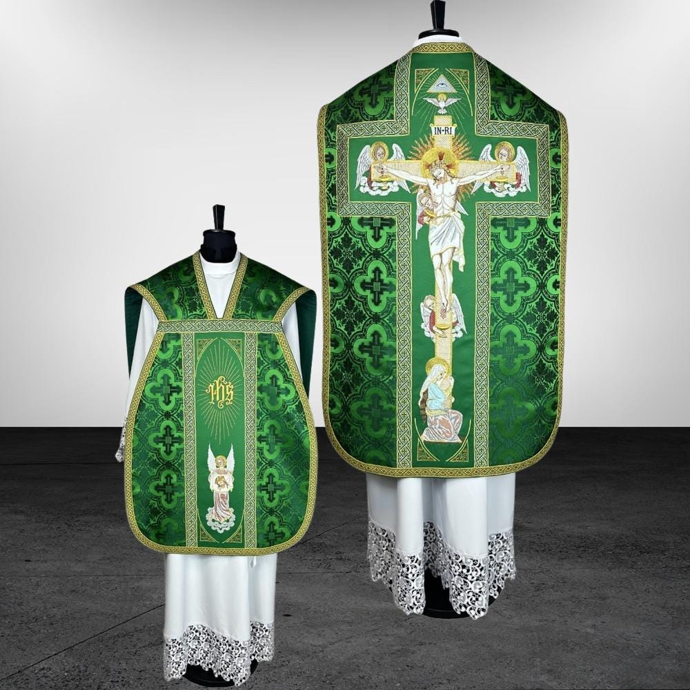Mniple Roman Chasuble Set With Stole Maniple Burse and Chalice Veil for ...