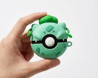 Bulbasaur-Inspired AirPods Case Gen 1 2 3 4 Pro 2 | Unique Cute Funny Design Cover AirPods Skin Accessories Gift for Her, Anime gifts