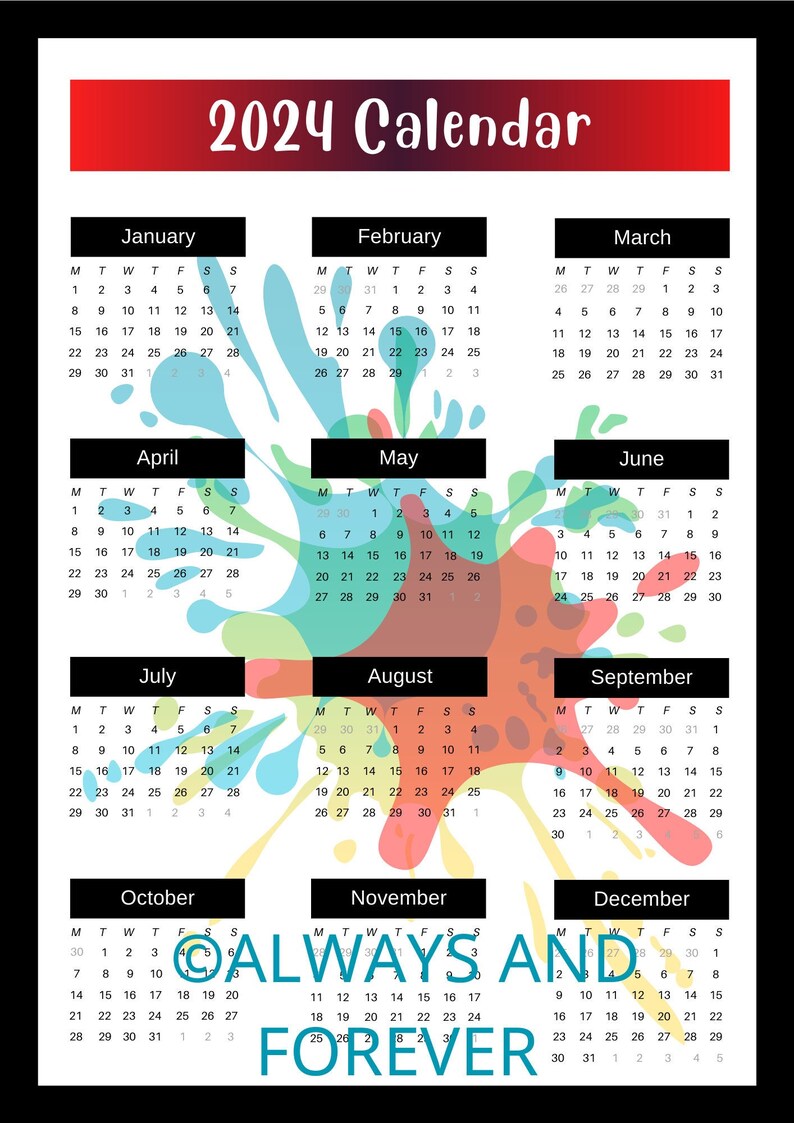 NEW 2024 Digital Calendarget Organized Earlyprintable Etsy