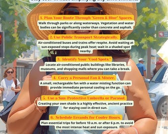 Poster Conseils sur les îlots de chaleur urbains pour soulager la ménopause