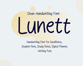 Handwriting Font for GoodNotes | Clean Study Notes Font | Digital Planner iPad Writing Font